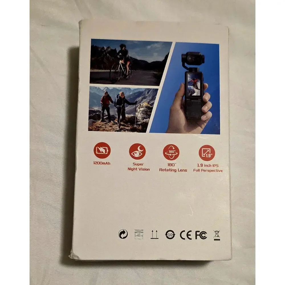 4K Sports Camera Handheld Gimbal 180° Rotating Lens WiFi Night Vision New